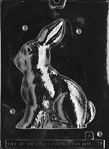 Grandmama's Goodies E211A & B 2 Pc. Sitting Bunny Chocolate Candy Soap Mold with Exclusive Molding Instructions