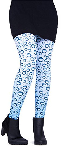 cosey - Tryckta färgglada leggings (en storlek) olika leggings mönster, vattendroppar, en storlek, Vattendroppar, En Storlek