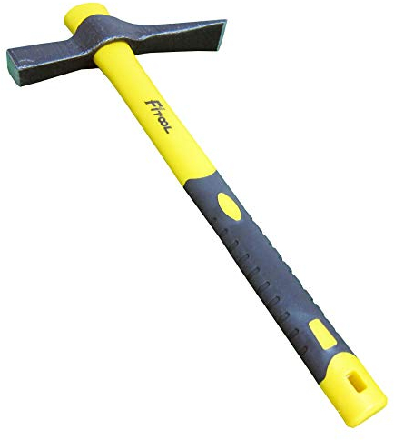 Forged Masons Hammer, 25oz Bricklayer's Solid Mattock Cutter Hammer, Masonry Tool Geology Hammer 15-Inch, Chipping Hammer 1.5LB