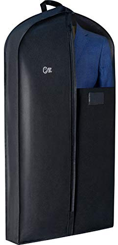 Luxury Storage Garment Bag for Men Suit, Long Women Dress, Tuxedo, Uniform | 47 Inch + 5 Inch Side Gusset | Hanging, Breathable, Foldable Clothes Cover and Protector