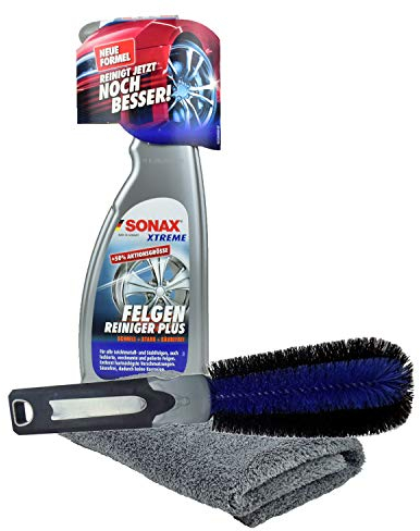 SONAX Felgenreinigung Set FelgenBeast Sonderedition (500ml) Premium Auto Felgenreiniger + MaxShine Felgenbürste - Für eine schonende & gründliche Reinigung für Alufelgen & Stahlfelgen | 2-teilig