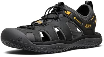 KEEN Herren Solr Sandalen, Black/Gold, 46 EU