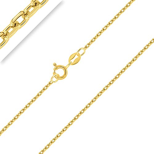 PLANETYS - AnkerKette Diamantiert 925 Sterling Silber 18K Vergoldet Kette - Halskette - 1.5 mm Breite Verschiedene Längen: 40-45-50-55-60-65-70 cm