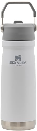 Stanley IceFlow - Jarra de agua de acero inoxidable con popote, botella de agua aislada al vacío para el hogar y la oficina, vaso reutilizable con popote resistente a las fugas