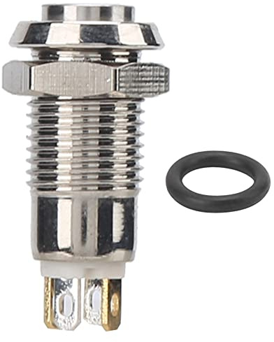 8Mm Metall-Druckknopfschalter Ip65 Wasserdichter Edelstahl-Druckknopf-Startschalter 3V Hochkopf Mit Licht Selbsthemmend (Weiß),Steuerschalter