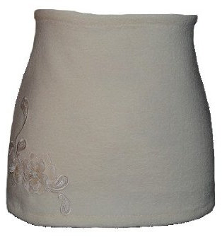 alles-meine.de GmbH Nierenwärmer Uni Creme weiß hell Weiss beige Blumen Blüte Applikation Bauchwärmer Fleece Frottee Nierengurt Leibwärmer Männer Frau Kinder Sport Baby Größe Gr.