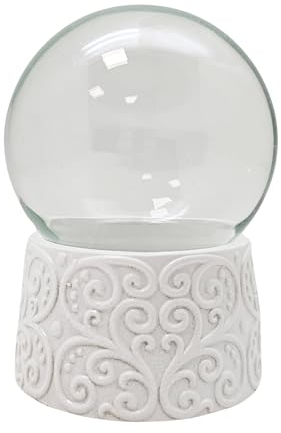 Bastelset DIY Schneekugel m. 1 x. Schnee | Do it Yourself mit Glaskugel Ornamentsockel weiß | 65mm Durchmesser | Schneekugel selber Machen | individuelle Schüttelkugel | 70015