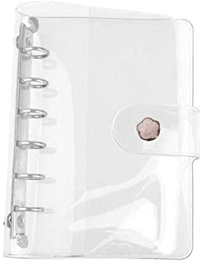 Cubierta de carpeta A7, carpeta de anillas de PVC suave transparente con 6 orificios Carpeta de papel recargable Carpeta de cuaderno de hojas sueltas a prueba de agua Cubierta
