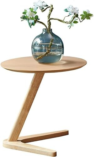 TentHome Beistelltisch Holz Natur Couchtische Nachttisch Rund Klein Computertisch Moderner Sofatisch für Wohnzimmer Büro Minimalistischer Stylischer Deko Tisch Farbe-Buche