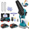 Mini Motosega a Batteria con 4000mAh Batterie Goldsea 6 Pollice, Motosega a Batteria per Potatura con Oliatore Automatico, Sega a Batteria per Potatura per la Degli Alberi e il Taglio Della Legna