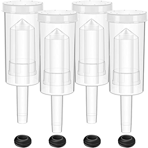 Cisolen Set di 4 tubi di fermentazione Airlock in plastica con occhielli in silicone per la produzione di vino e crauti