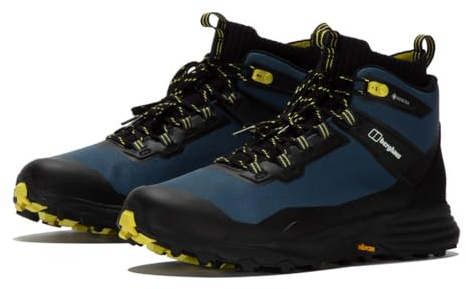 Berghaus Men's Vc22 Multisport Gore-Tex Mid-Ankle Walking Hiking Boots | Durable | Waterproof | Breathable | Vibram, Jet Black/Hale Navy/Corn Husk, 11