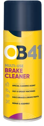OB41 Multi-Use Brake Cleaner - Cleaner for Brake & Clutch Parts - Non Staining, Non Corrosive to Metals - Evaporates Quickly, Leaving Residue - 400ml