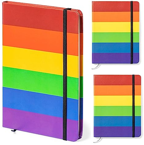 3er Set Notizbuch A5 mit Regenbogen Hardcover - Notebook 100 Seiten Blanko Papier - Lesezeichen - LGBTQ Pride Bullet Journal Notizheft Notizbuch A5 Kladde Tagebuch- Diary- Journal Buch, Skizzenbuch