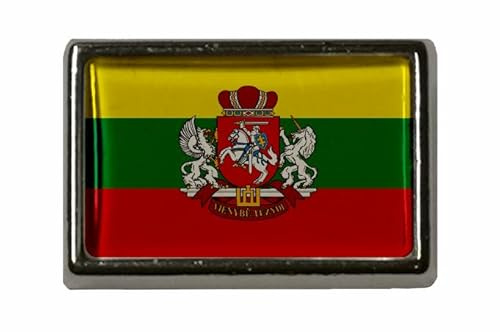U24 Pin Litauen mit Wappen Flaggenpin Anstecker Anstecknadel Fahne Flagge