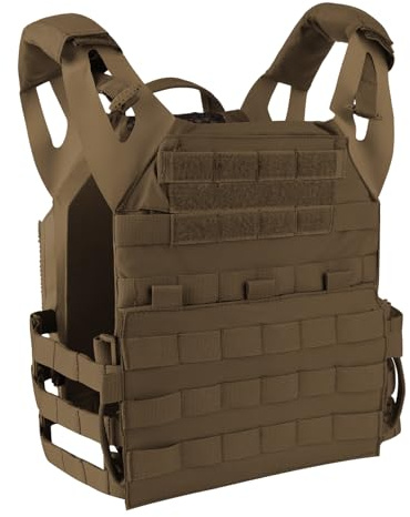 KRYDEX Gear Taktische Weste für Herren, Verstellbarer Airsoft Weste mit MOLLE Plattenträger Militär Weste Plate Carrier Paintball Brustschützer
