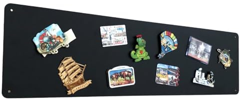 STALFORM Metal Tableau Magnétique Mural Noir 80x22 cm, Plaque Aimanté, Acier Inoxydable, Cuisine, Bureau, Chambre D'enfant, pour Lettres Magnétiques, Chiffres, Notes, Photos