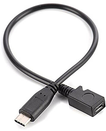Cable de datos de carga USB tipo C a micro USB adaptador cambiador tipo C macho a microUSB hembra, cable de carga de 27 cm, USB macho a microUSB hembra, adaptador convertidor para dispositivos