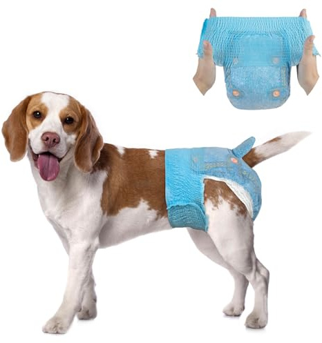 Dono Hundewindeln für Hündinnen, 10 Stück, Hunde Windeln Weiblich mit elastischem Bund, Pull-up-Hundewindeln, super saugfähig, M (30-50 cm)