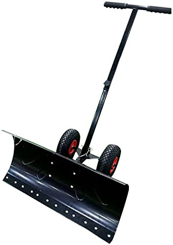 Pala da neve Efficiente pala da neve con ruote Pala da neve con ruote per vialetto d'accesso, spazzaneve a rulli efficiente e resistente per la rimozione della neve, maniglia regolabile e ruote anti