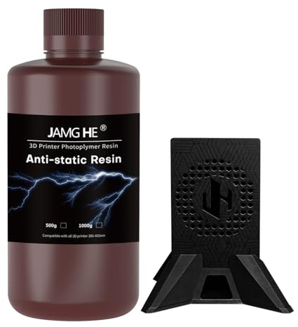 ESD Resin for 3D Printer,JAMG HE ESD 3D Printer Resin ompatible with DLP, LCD, and SLA 385~420nm 3D Printers to Protect Critical Electronics Components from Static Discharge