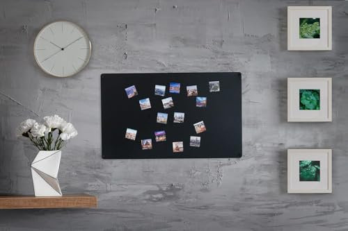 STALFORM Magnettafel Schwarz 75x49 cm aus Edelstahl Magnetwand Pinnwand Magnetisch Groß Magnetboard Küche, Büro, Kinderzimmer
