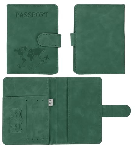 PATIKIL Portadocumenti In Pelle, Custodia Portapassaporti Impermeabile Con Slot Per Carte RFID Bloccante Per Viaggi Donne Uomini, Verde