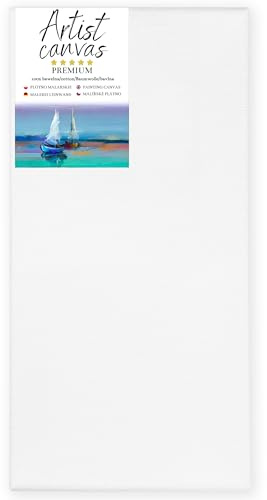 GP TONER Keilrahmen Leinwand Baumwolle Weiß Leinwände Künstlerbedarf Malen verschiedene Größen Holzleisten 40x80 cm
