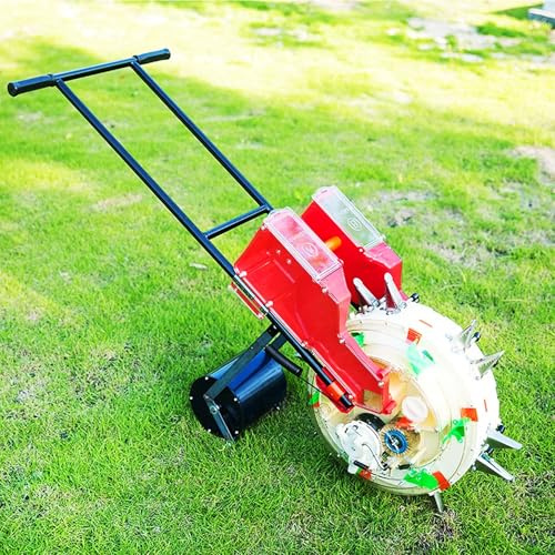 Asiwnshw Hand-Push Garden Seeder Seed Spreader, Manual Seeder Roller, Row Planter Seeder Machine and Fertilizer Applicator, for Soy Peanut Corn Cotton Soybean(5 Mouths)