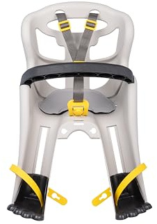 Bellelli | Tatoo Plus - Seggiolino Anteriore per Bicicletta - per Bambini Fino a 15 kg, da 9 Mesi a 3 Anni - Si Fissa al Manubrio - Colore Silk Grey