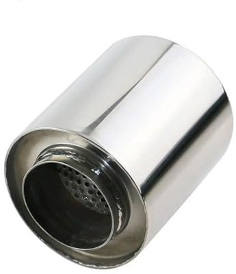 VREFOEAX Garganta Cola Coche Resonador de Escape Deportivo de Acero Inoxidable de 2,5 Pulgadas para Coche Universal