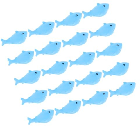 Milisten 20pcs Baby Bath Toys Squeaky Shark Soft Rubber Water Play Set for Infants and Toddlers Bathtub and Pool Bathing Fun