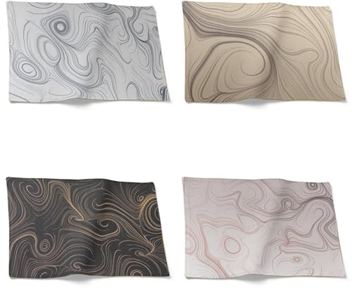 CEVAN Lino Sottopiatti Economici Tovaglietta Pranzo Ufficio Stoffa Set di 4, Sottopiatto Matrimonio Tovagliette Colazione 32x42cm