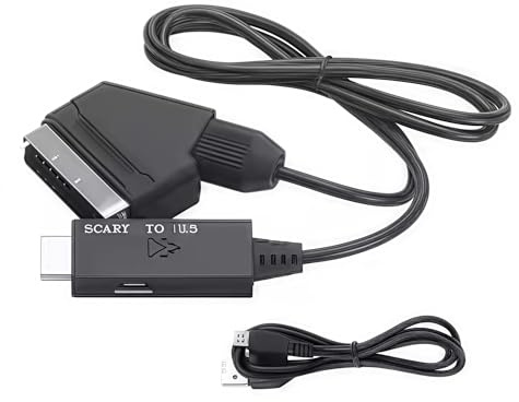 WIKRQIHL Convertidor de SCART a HDMI: Cable Adaptador de Audio y Video 720P/1080P for HDTV/DVD, Entrada SCART a Salida HDMI