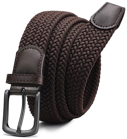 CHAOREN Elastischer Gürtel Herren, Stretch Gürtel Stoff ohne Löcher 35mm | Stufenlos verstellbar, Formstabiles Flechtgewebe, Hochwertige Zinklegierung, Flexibler Sitz, Golf, Jeans & Freizeit