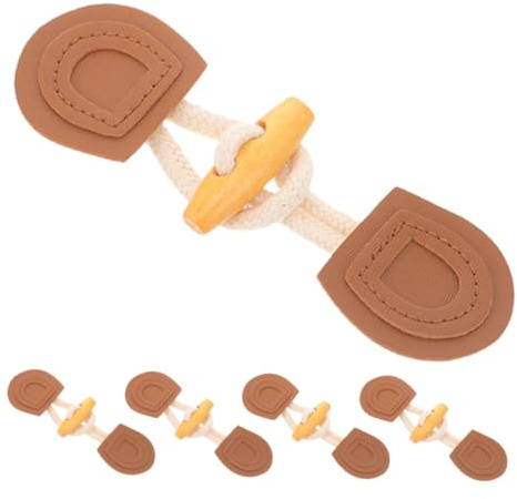 DOITOOL 5pairs Coat Horn Buttons Toggle Closures for Duffle Coat Jacket Sewing Crafts Replacement Horn Buttons for Winter Outerwear