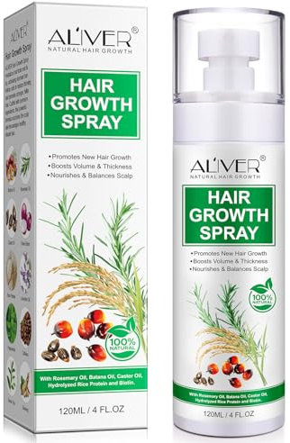 Haarwachstum Spray mit Rosmarinöl, Biotin & Rizinusöl - Volumen & Dichte Haarserum für Frauen & Männer - Pflegt die Kopfhaut, 120 ml