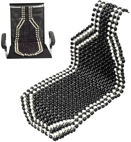 Fundas de asiento con cuentas para automóviles, funda de asiento de automóvil con cuentas, funda de madera para automóvil de 51x15 pulgadas, transpirable, accesorios universales para automóviles de e