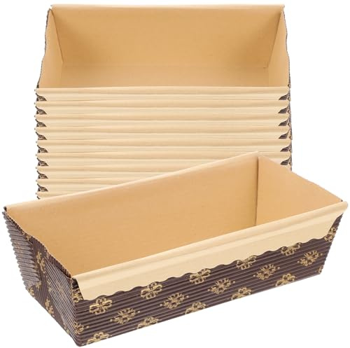 Lurrose Lot de 25 Moules à Gâteau en Papier Kraft Rectangulaires, Résistants la Chaleur, Empilables et Jetables, Caissettes à Pâtisserie pour Cuisson de Mini-gâteaux, et Cake, Usage