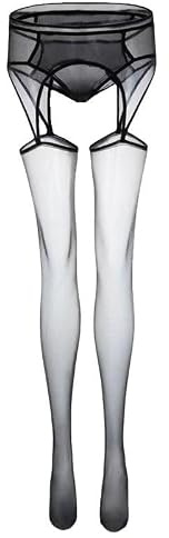 AEMCHDM Noir Collant Porte Jarretelle Femme, 1 Paires Collant Ouvert à l'entrejambe, Collant Sexy Femme érotique per Soirées Cosplay, Collant Fantaisie Femmes, Bas Sexy Taille Haute Collant