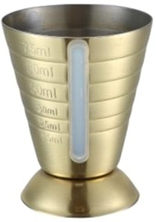 Medidor cónico para cócteles 15-25-30-50-60-75ml Jigger transparente taza medidora herramientas Bar medida cóctel(Gold)