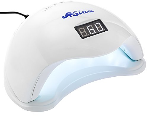 Sina LED Lichthärtungsgerät | LED-Nagellampe | Professioneller UV-Nageltrockner mit Sensor und Timer 10, 30, 60 oder 99 Sekunden | 48 W Nageltrockner für Gel Nagellack | mit Display und 24 LEDs