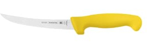 Tramontina Cuchillo en Acero Inoxidable para Deshuesar Curvo Professional NSF Color Amarillo 15,5 cm