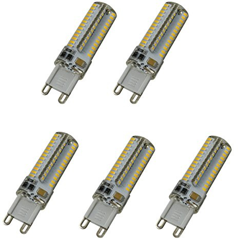 Aoxdi 5 Stück G9 LED Lampen Leuchtmittel 6W, Warmweiß, 104 SMD 3014 G9 LED Birnen, AC220-240V