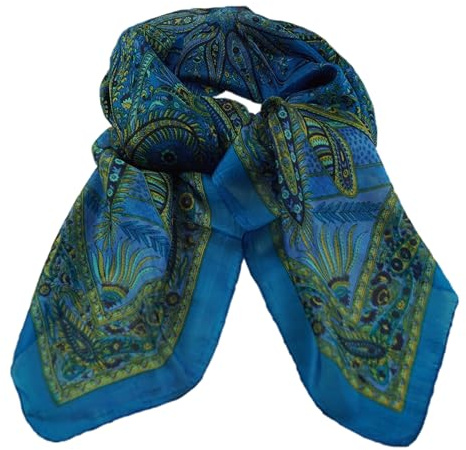 musimon Tuch Seidentuch Schal Paisley Muster 100% Seide 100 cm x 100 cm