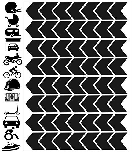 Biomar Labs Reflektor Aufkleber Set – Reflektierende Sticker als Reflektoren für Fahrrad Auto Motorrad Scooter, wetterfest und selbstklebend D 50