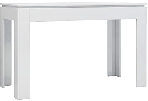 vidaXL Esstisch Minimalistischer Stil Küchentisch Esszimmertisch Speisetisch Tisch Küche Esszimmer Hochglanz-Weiß 120x60x76cm Holzwerkstoff