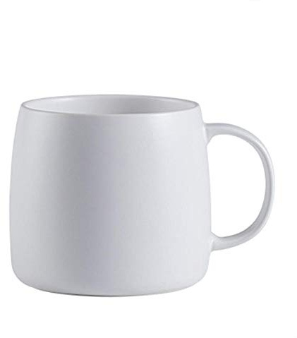 FGYHJ Keramik-Tasse, einfach, Kaffeetasse, aus Porzellan, matt, kreativ, matt, reine Farbe, Kaffeetasse, Frühstückstasse, Kaffee-Set, Weiß, 401 – 500 ml