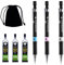 BEHAHAI 6 PCS Mechanical Pencil Set, 3 PCS HB Mechanical Pencils 0.5mm, 3 Cases Pencil Lead Refills 0.5 with Black Velvet Bag Automatic Pencil Set for Writing, Drawing, Signature
