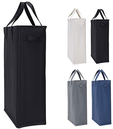 IHOMAGIC Schmal Wäschekorb mit Griff, Stabiler Faltbarer Wäschesammler – Dünner Wäschebehälter für Schmutzwäsche, Afbewahrungsbeutel für Kleidung Spielzeug 45L, 39x19x60CM Schwarz